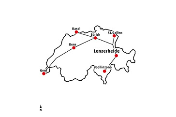 Anfahrtsplan Schweiz, Lenzerheide
